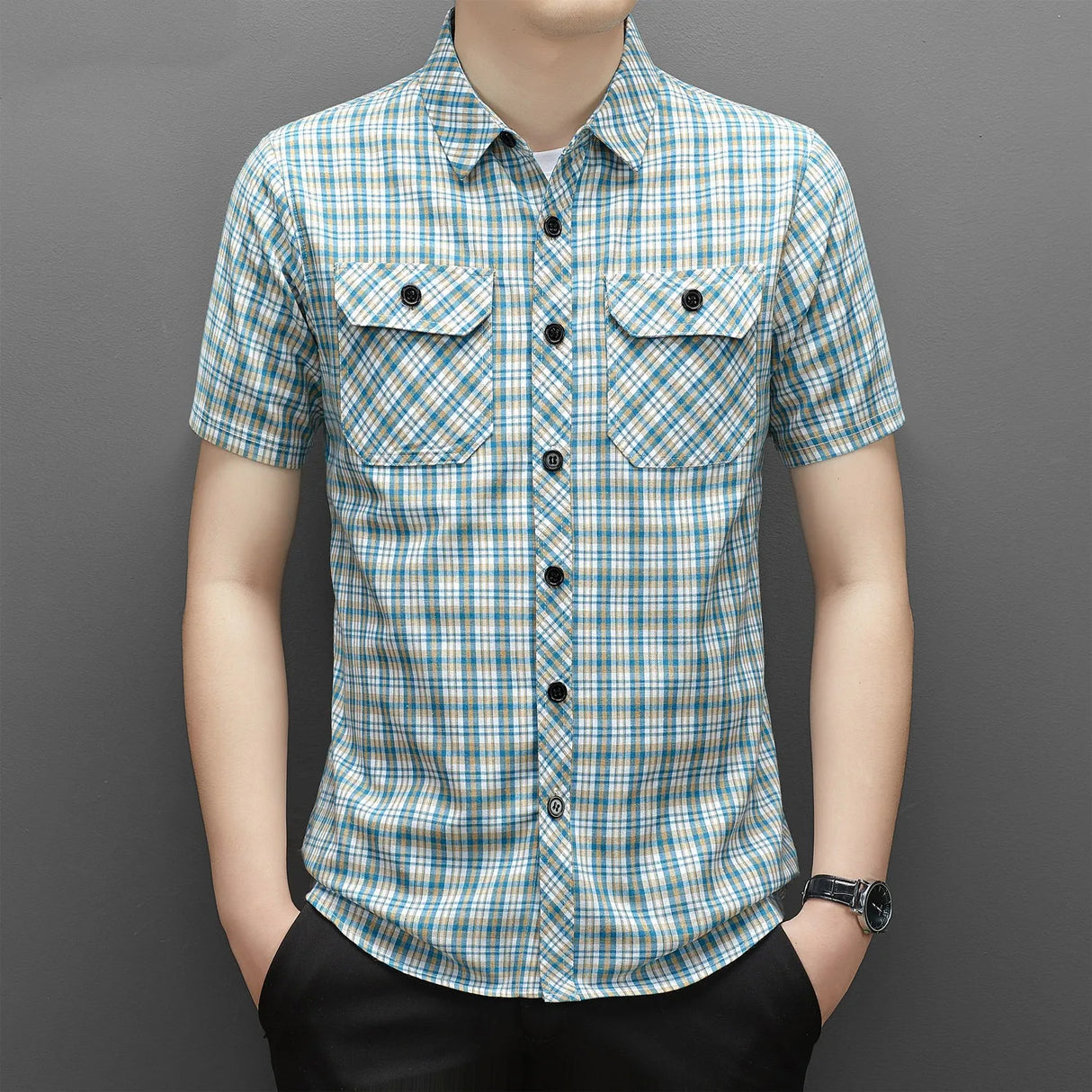 Summer Cotton Men's New in Shirt Slim Fit