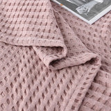 Summer Waffle Plaid Cotton Bed Blanket Throw Thin