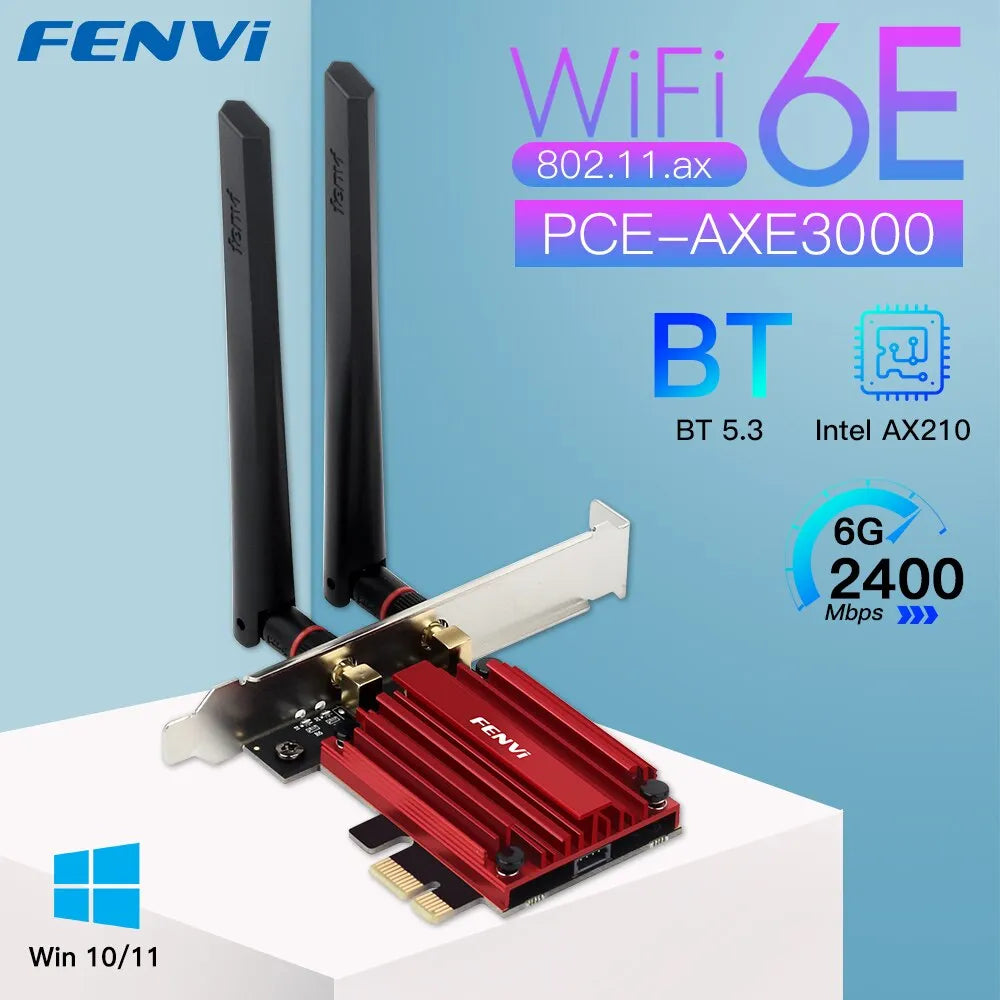 FENVI WiFi 6E AX210 5374Mbps Wireless PCIE Adapter