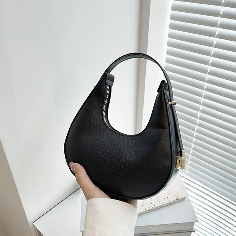 Yogodlns Crescent-shaped Shoulder Bag for Women Fashion Underarm Bag Designer Ladies Armpit Handbag Daily Use Phone Purse