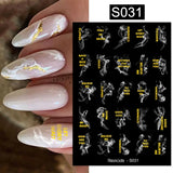 Purple Marble Nails Stickers Smoke Design Manicure Decals