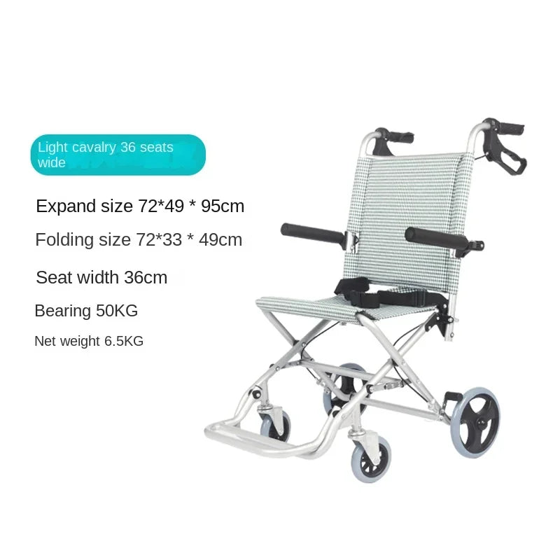 Aluminum Alloy Elderly Wheelchair with Pedal Portable Folding