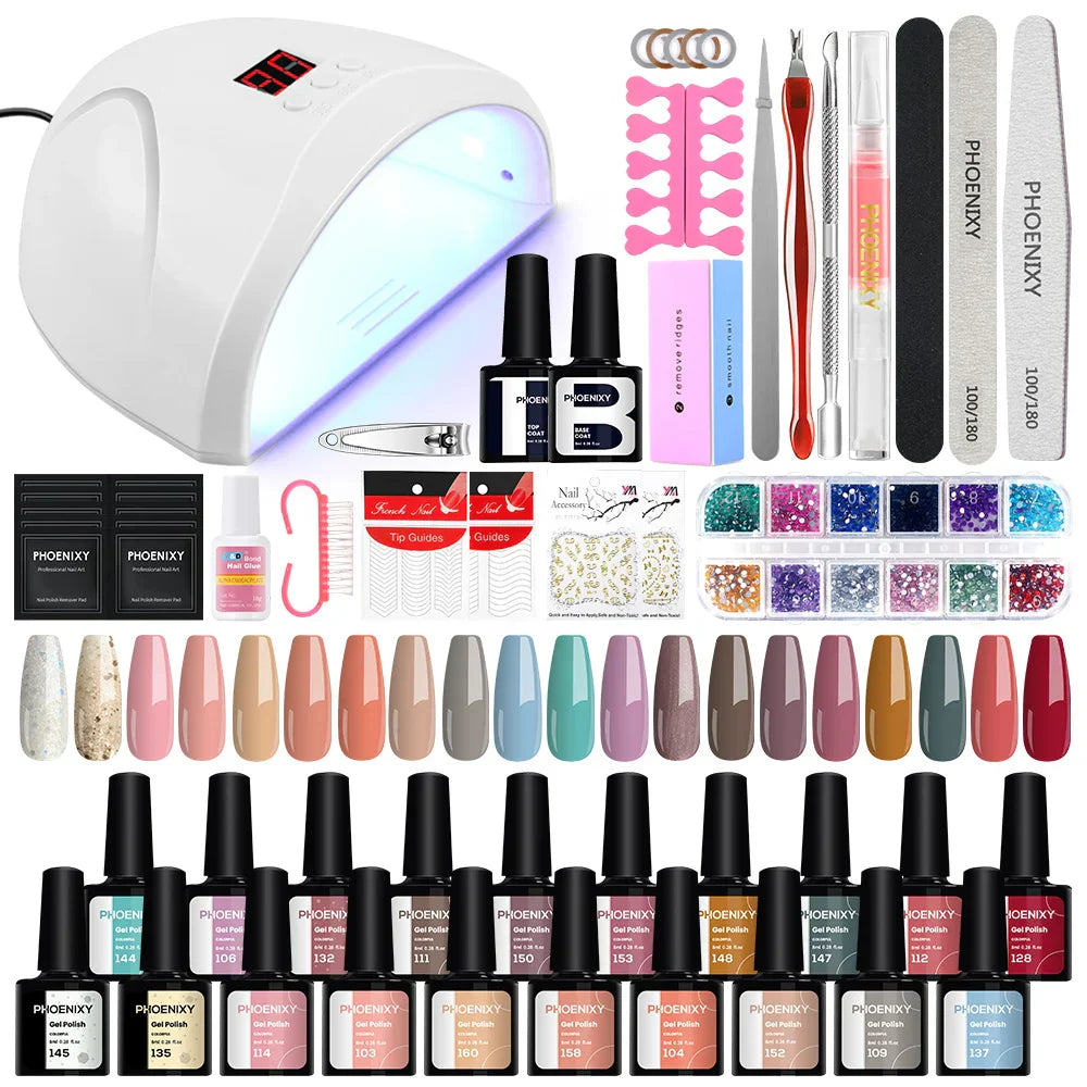 PHOENIXY Gel Nail Polish Set with 36W Nail