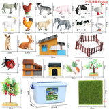 Oenux Farm House Model Action Figures Farmer Motorcycle