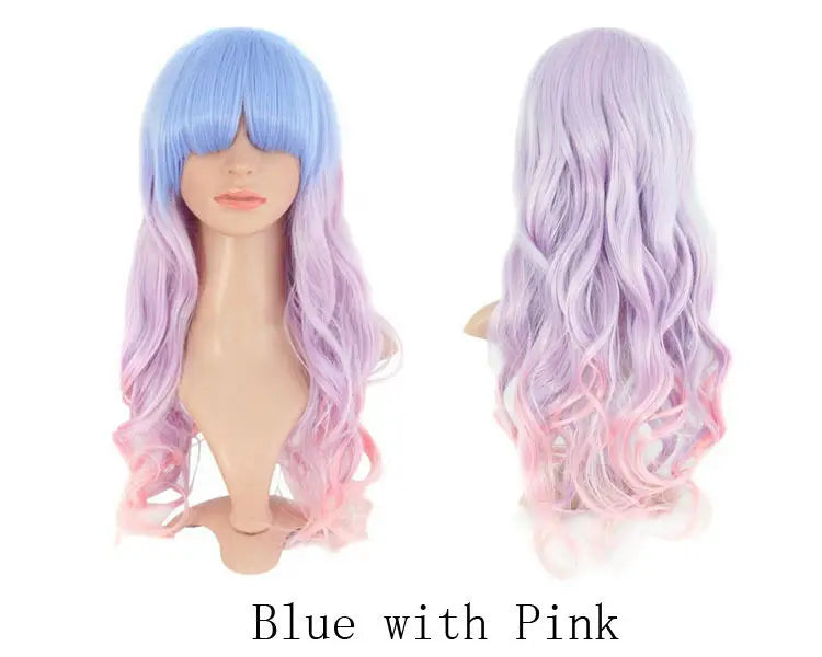 Lady 80cm Long Curly Wigs Fashion Cosplay Costume