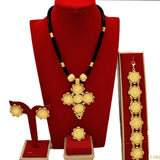 African 24K Gold Color Coins Necklace Bracelet Sets