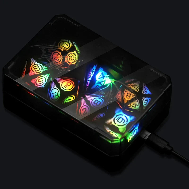 7Pcs Electronic Luminous LED Dice Set Multi Sided