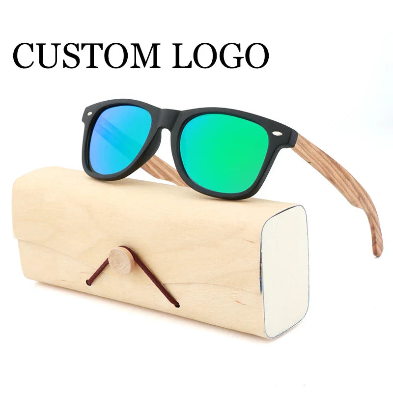 PC Feame Zebra Wood Legs Children Sunglasses Polarized