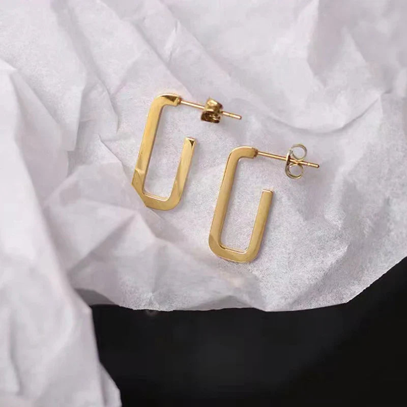 Stainless Steel Two-tone Earrings For Women High-end Detachable