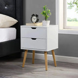 Nightstands Set of 2-Natural Beside Table with Storage