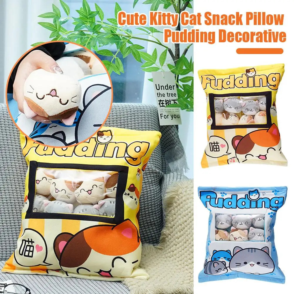 Cute Cat Snack Pillow Pudding Decorative, Stuffed Dolls