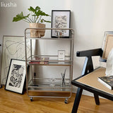 Metal Shelf Ins Modern Style Multi-layer Floor Removable