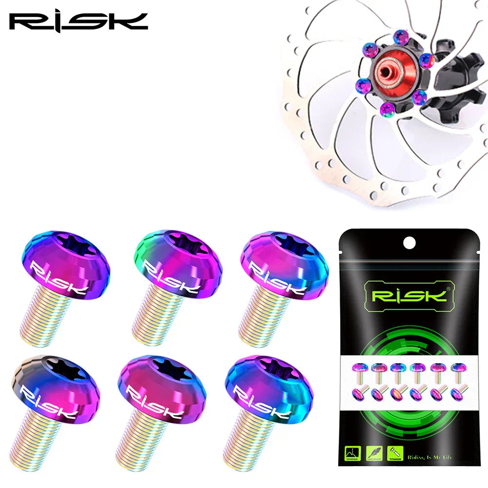 RISK 12PCS Titanium Bike Disc Brake Rotor Screw