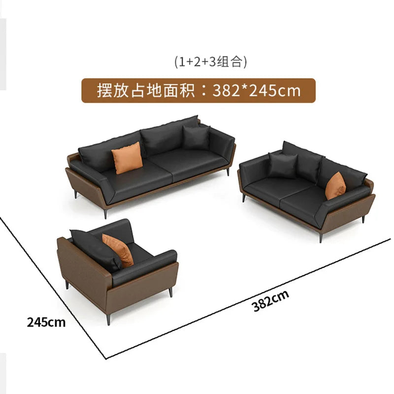 Leatherette Commercial Sofa Restaurant Business European Wind Couch