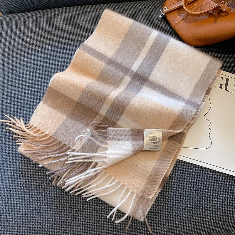 High Quality 100 Wool Scarf Female Fashion Classic