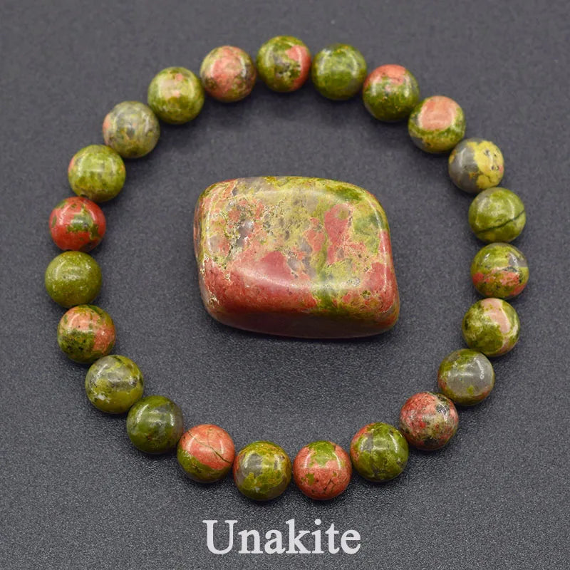 Real Natural Labradorite Stone Bead Bracelet Men Women