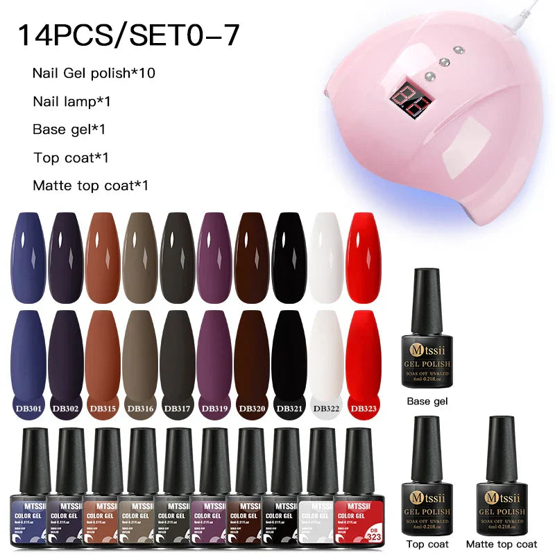 Mtssii 13/16Pcs Gel Nail Polish Set With 36W