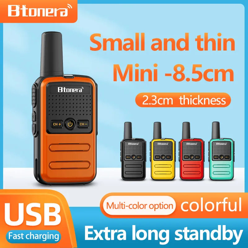 Btoera 2 Pcs Mini Walkie Talkie PMR 446