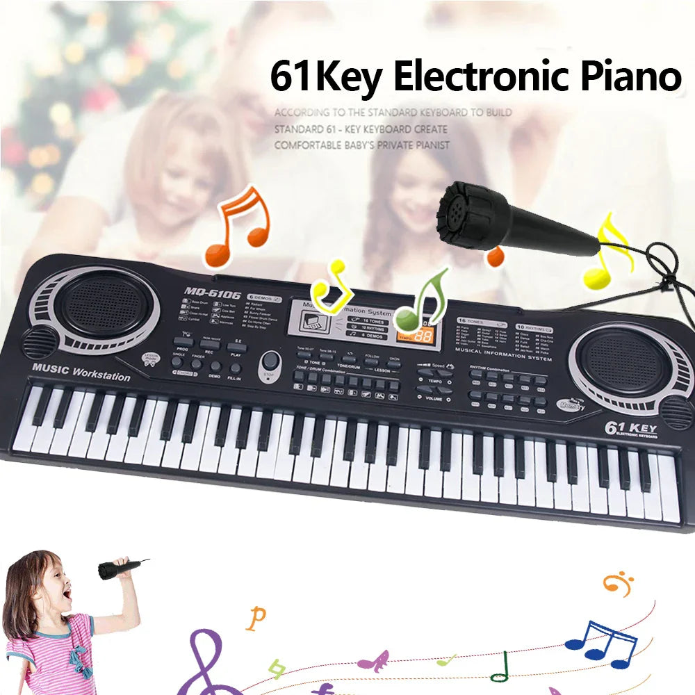 Kids Electronic Piano Keyboard Portable 61 Keys Organ