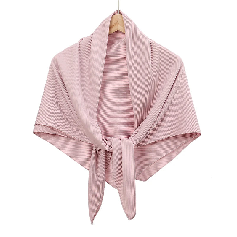 Maldives Wholesale Muslim Pleated Square Scarf Matt Silk