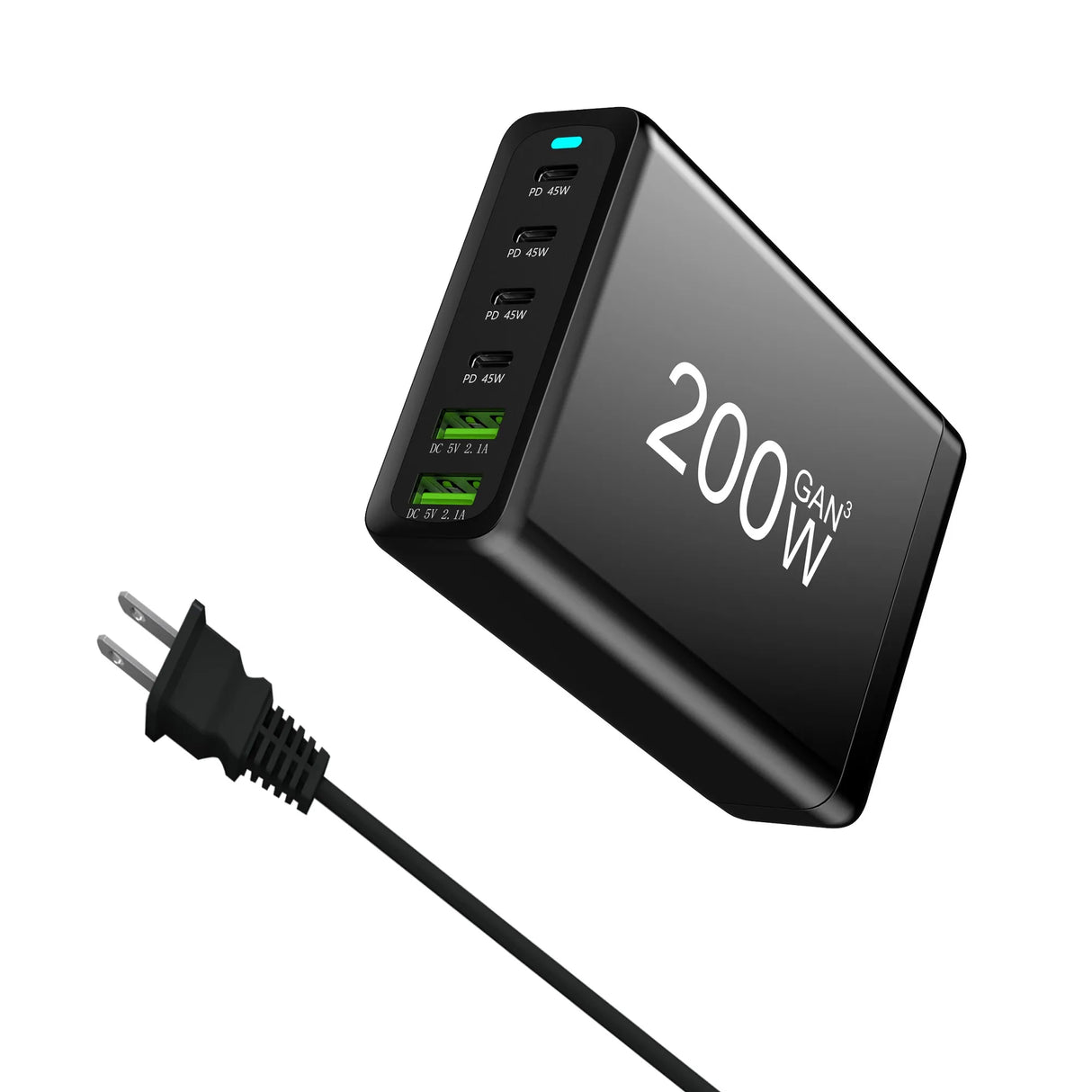 100W 120W 200W GaN Charger 6 Ports USB