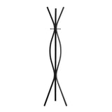 Sleek Black 72" Contemporary Metal Coat Rack