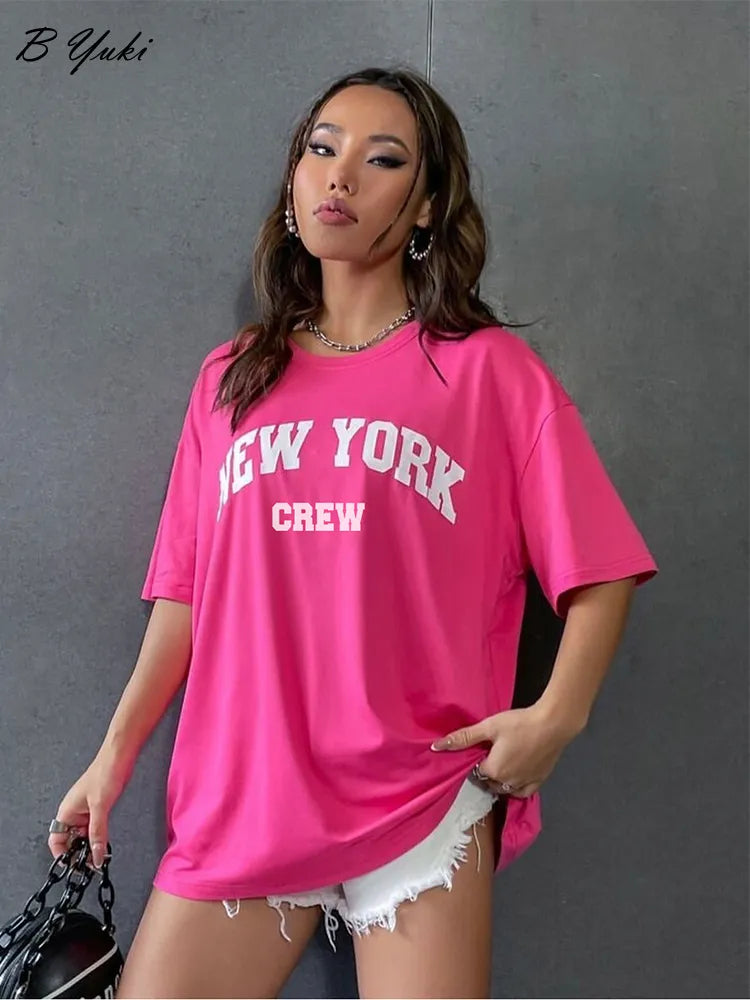Blessyuki Summer Plus Size Cotton Tshirts Women 2023