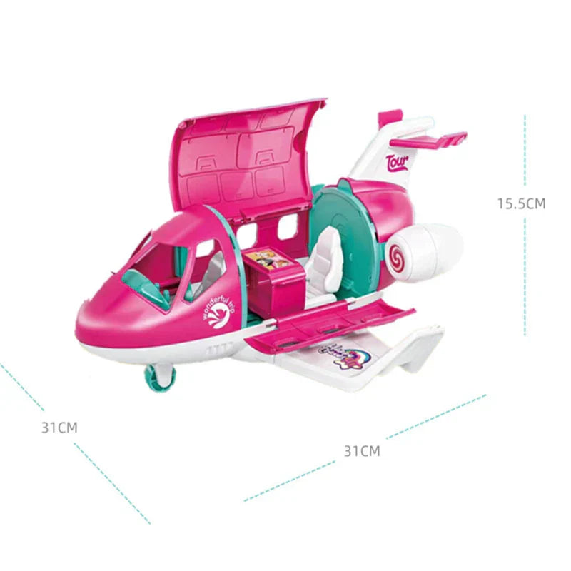 Cute Playset Doll With Travel Dream Airplane And