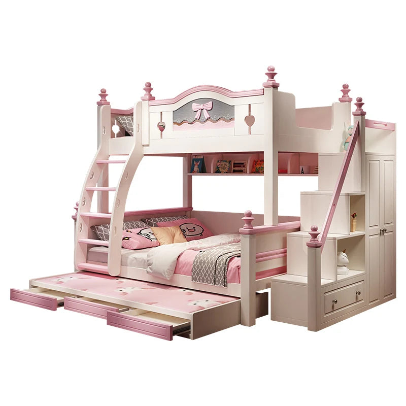 Solid wood bunk beds Two height adjustable beds