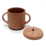 Silicone Snack Cup with Handle Double Ear Petal