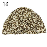 Waterproof Leopard Print Cap Elastic Bow Nightcap Women