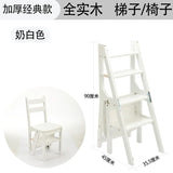 Indoor Climbing High Stools Kitchen Solid Wood Bold