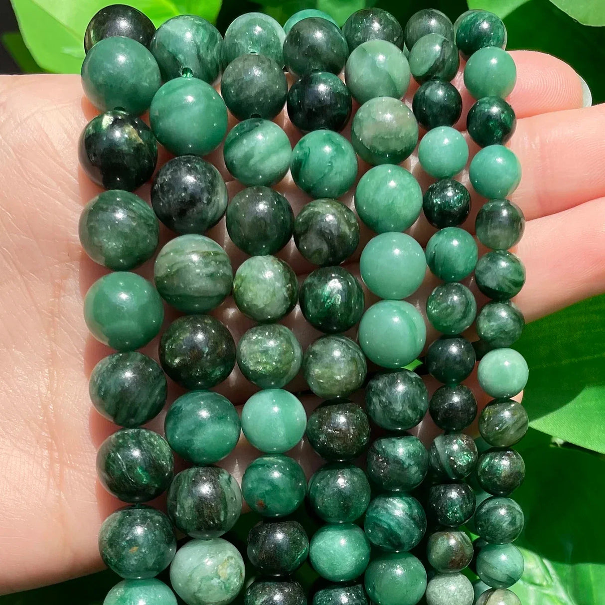 Natural Gem Stone AA Green Emerald Jades Round