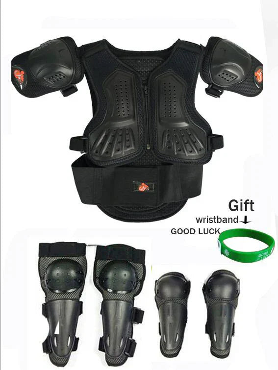 For Height 0.85-1.7M Latka Boy Girl Child Youth Body Protect Vest Armor Kids Motocross Chest Spine Protection Gear Knee guard