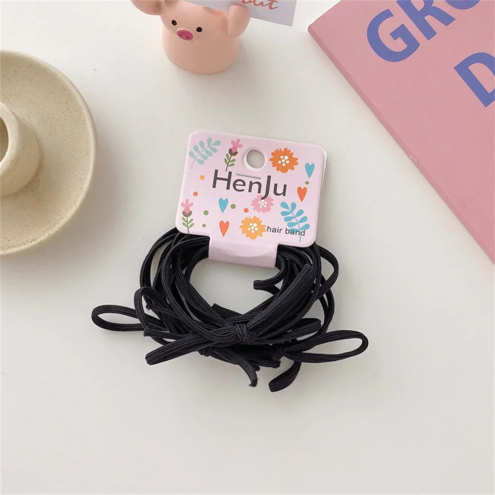 6pcs Pack Ins Style Simple Candy Color Elastic