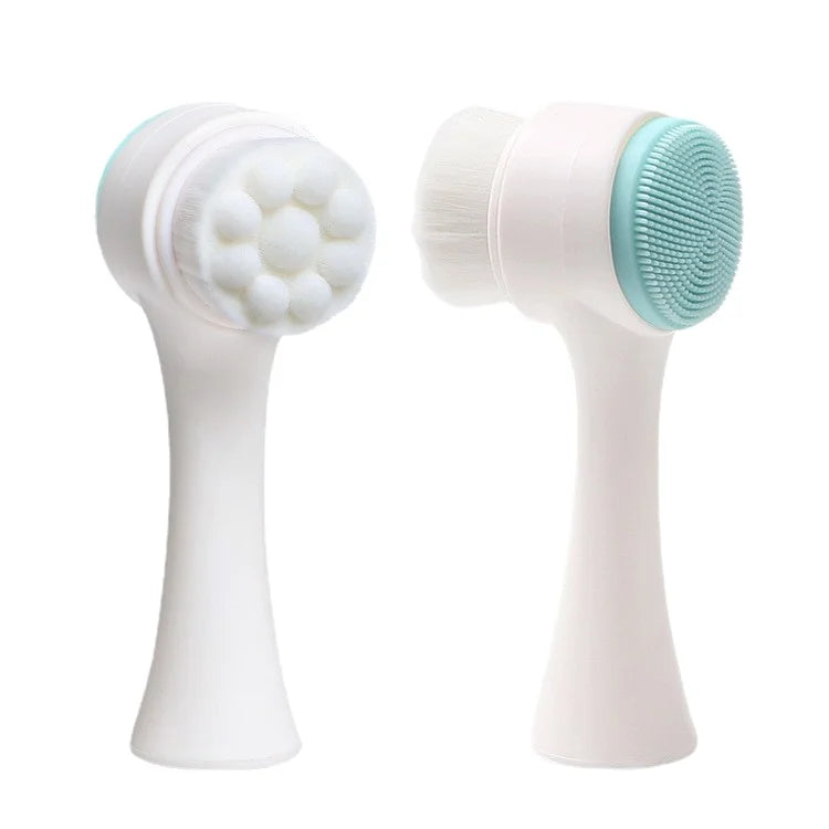 Facial Cleansing Brush, Dual-sided Silicone Pore Cleanser, Manual