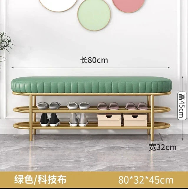 Nordic Shoe Bench Soft Cushion Multifunctional Shoe Rack