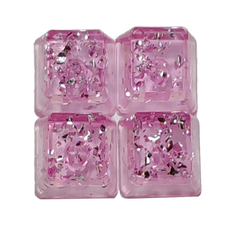 Backlit Keycaps Durable Resin Pink Foil Keycap OEM