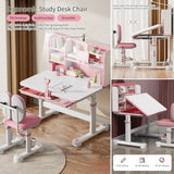 Kids Study Desk and Chair Set, Height Adjustable