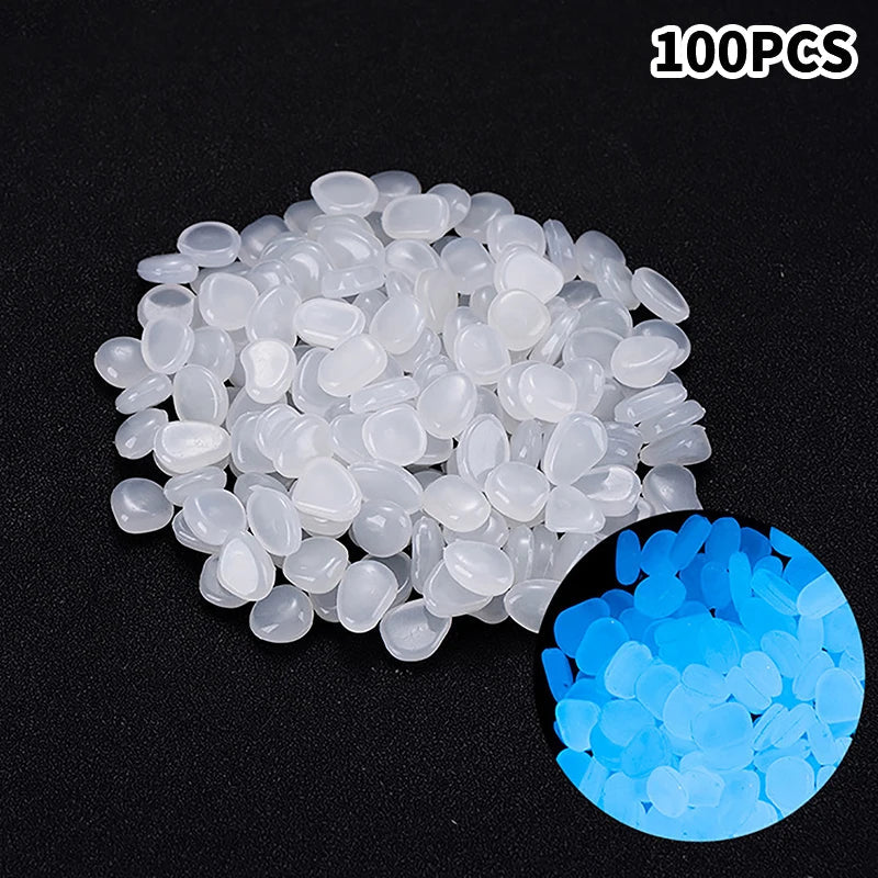 100pcs Garden Decor Luminous Stones Glow In The