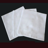 12pcs Handkerchief Men Children Cotton White Patchwork Striped