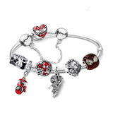 Cute Enamel Disney Princess Dress Charms Bracelet Women