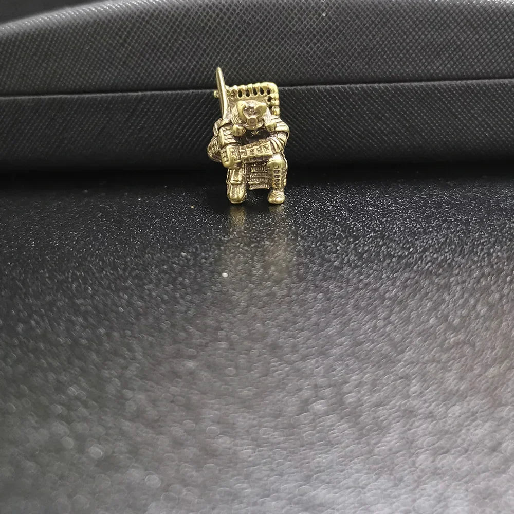 Japanese Broadsword Samurai EDC Retro Brass Knife Beads