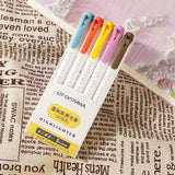 5 Colors/box Double Headed Highlighter Pen Set Fluorescent