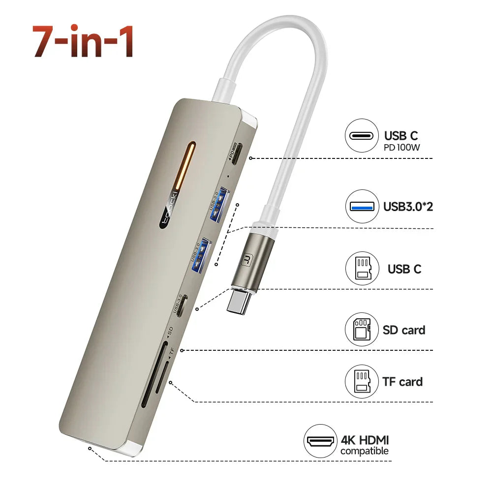 Toocki USB 3.0 HUB Type C To HDMI-Compatible