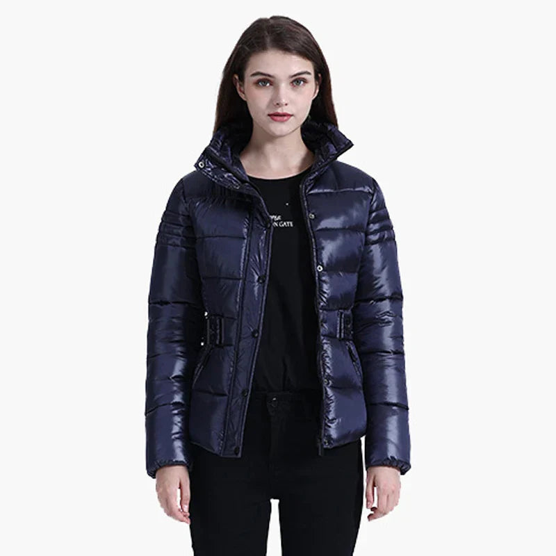 SANTELON Winter Short Parkas Slim Design Puffer Jackets