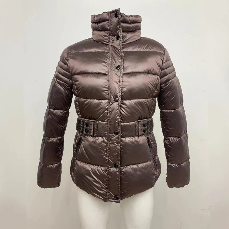 SANTELON Winter Short Parkas Slim Design Puffer Jackets