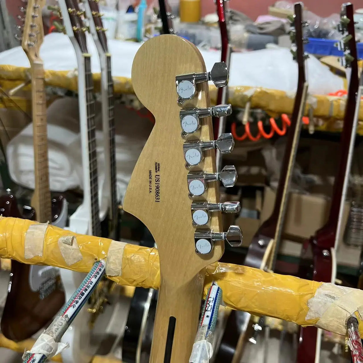 ST Electric Guitar, Cream Yellow Color, Mahogany Body,