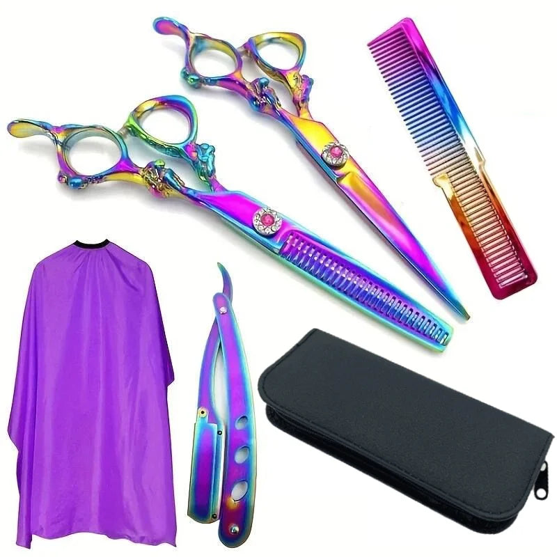 Colorful Hairdressing Scissors Set, Hair Cutting Scissors, Hair