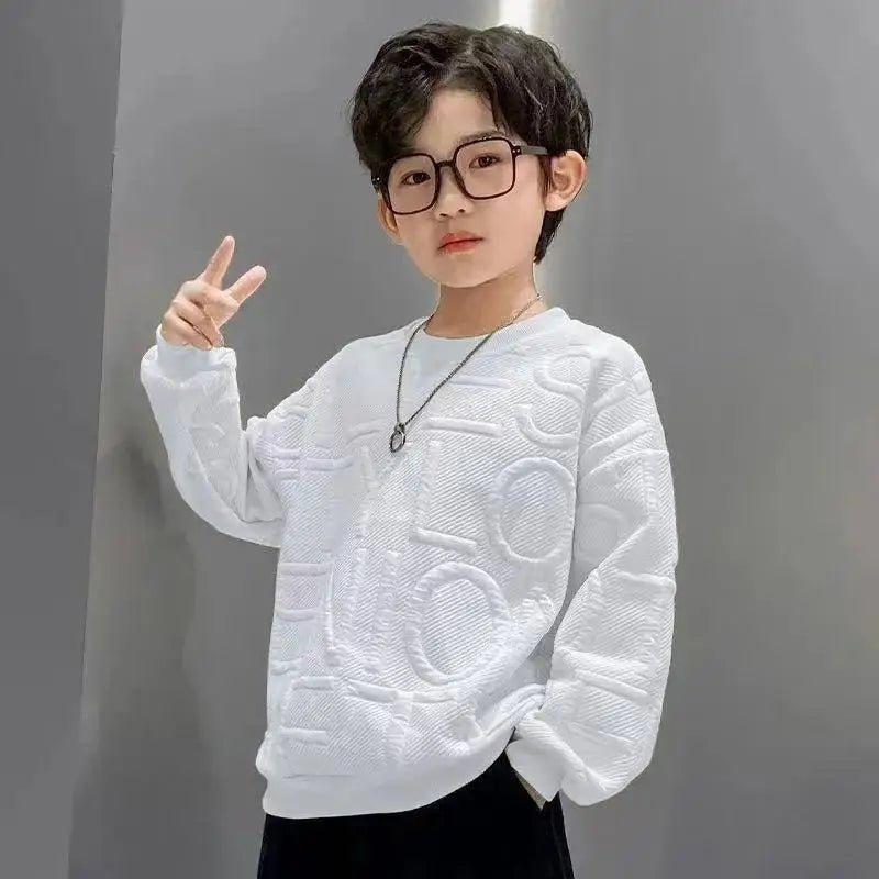 Boys Sweatshirts Spring Fall Children Letter Printing Cotton